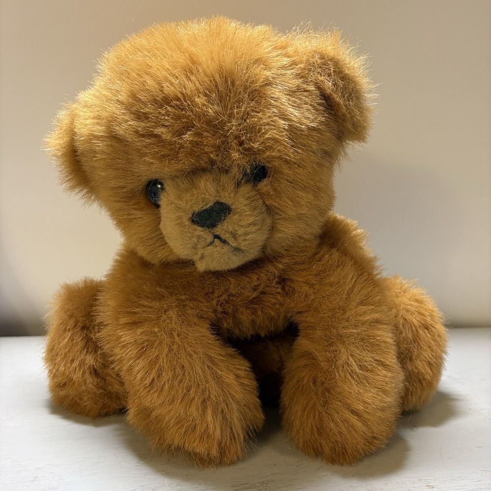 Vintage Gund Floppy Teddy Bear Rust 1982 Shaggy Golden Brown Beanbag-style Body